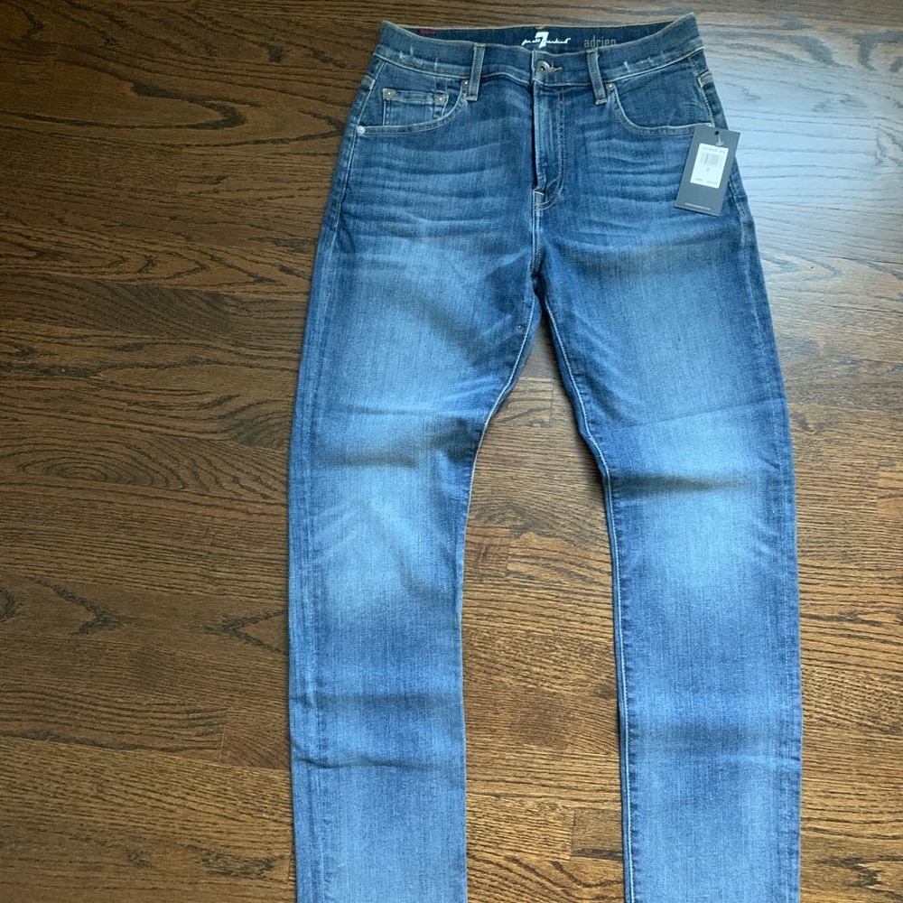 NWT 7 For All Mankind Adrien fit dark wash jeans